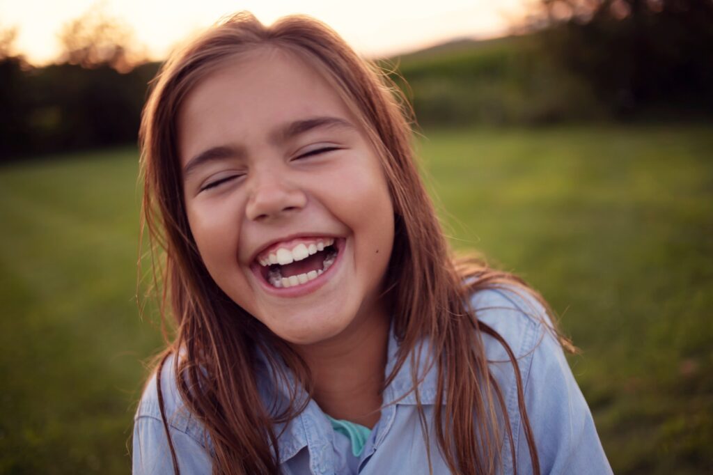 happy child on a later summers evening
